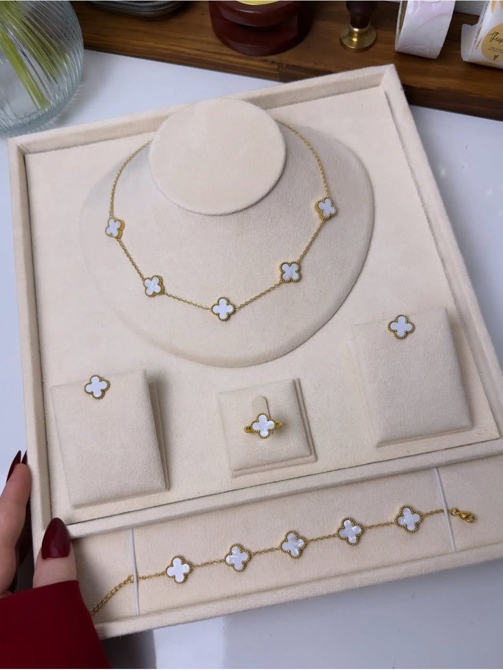 ✨ COMING SOON – NEW ARRIVAL ✨ Gold and White Clover Necklace